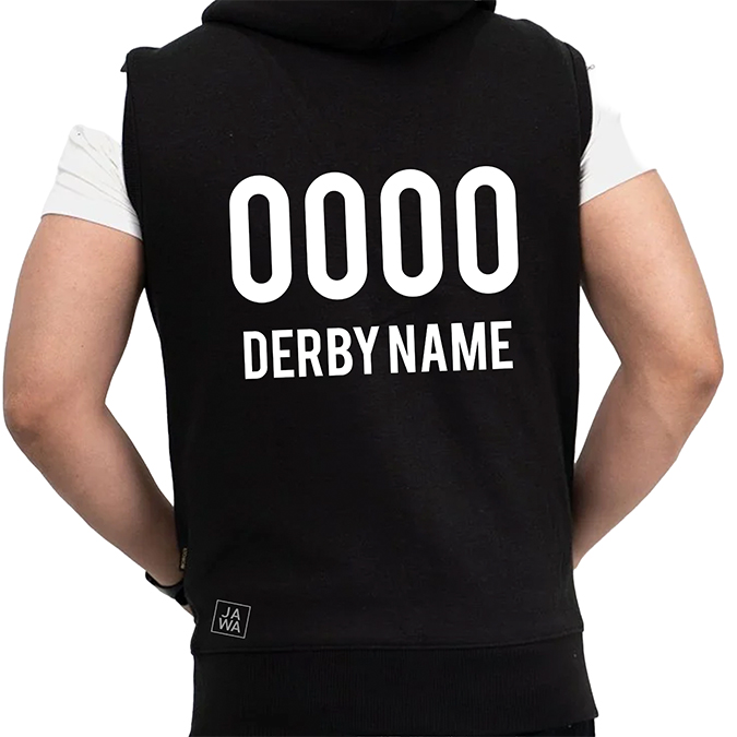 BACK Sleeveless Zip Through Hoodie-Derbyname